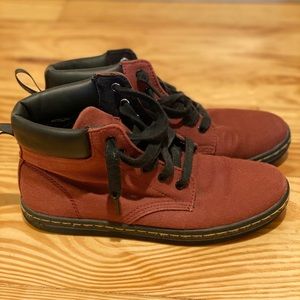 Maroon canvas doc martens
